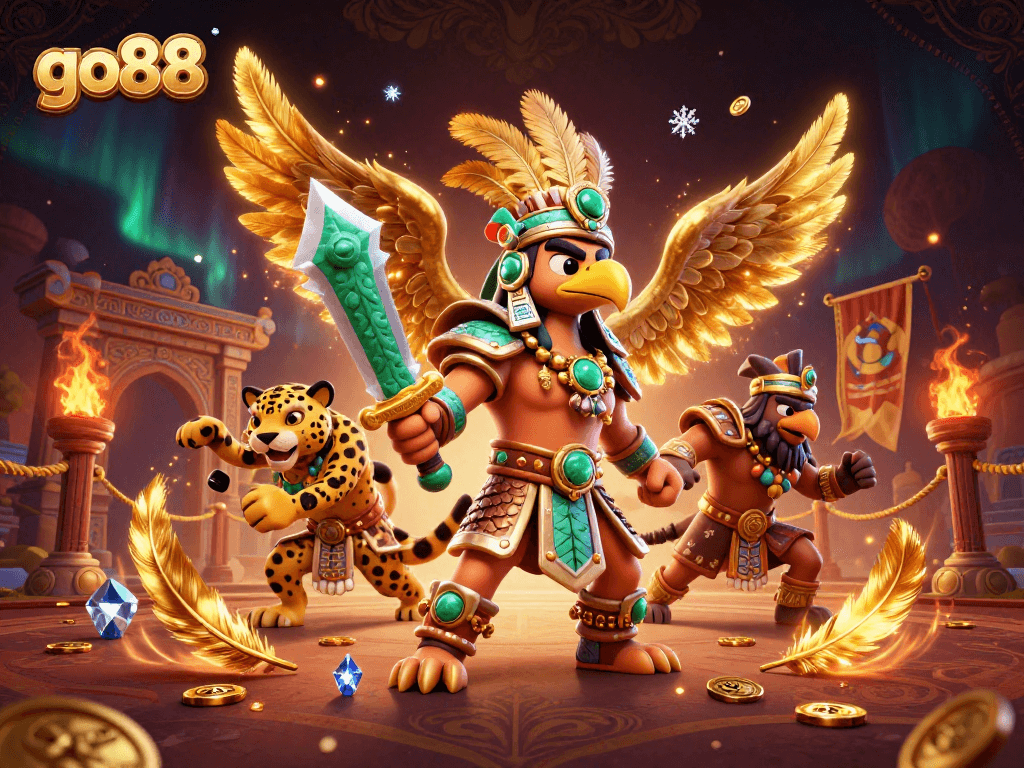 Experience the thrilling excitement of go88 as you immerse yourself in dynamic games featuring ancient warriors and vibrant casino elements.