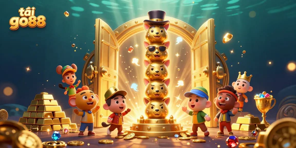 Engage in exciting gameplay as you tải go88 amidst a vibrant casino scene featuring golden treasures.