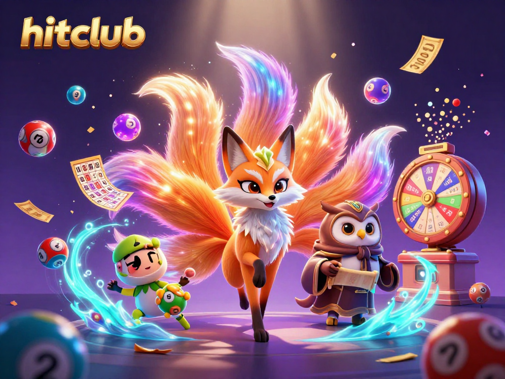 Experience the thrill of hitclub with vibrant lottery elements and enchanted characters.