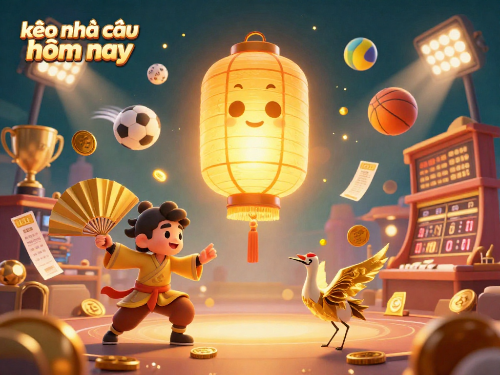 Bet on kèo nhà cái hôm nay with a vibrant 3D casino scene featuring dynamic sports elements.
